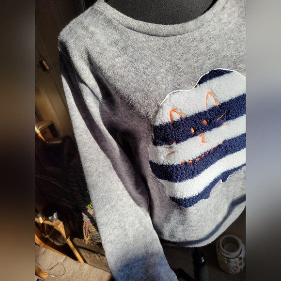 Gently used women size medium ESTACOT cotton cat sweater cute - Picture 4 of 8